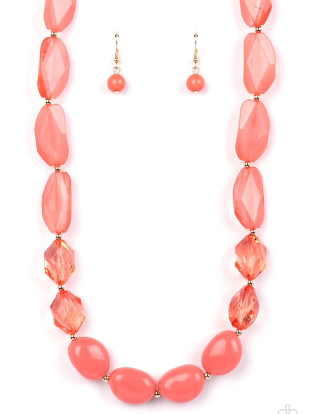 LOW START!! NWT Coral Beads Necklace & Earrings(Last Set)